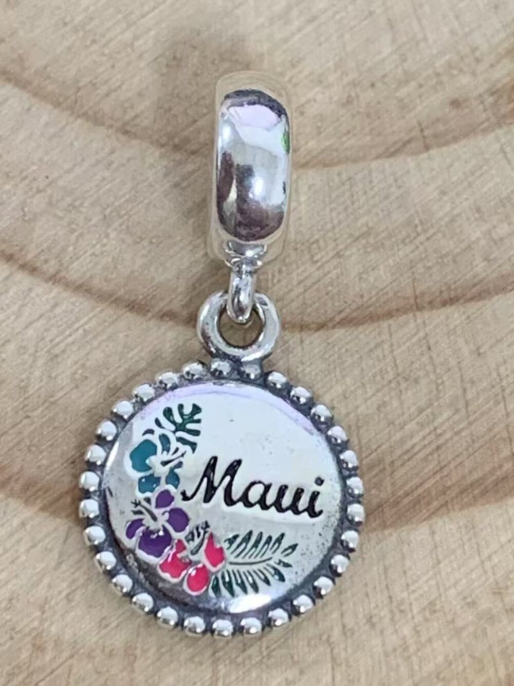 Pandora Hawaii Exclusive Maui Flower Dangle Charm, S925 Silver Jewelry
